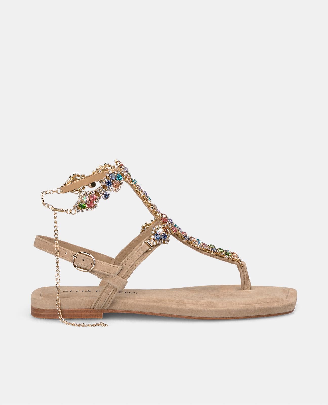 MULTICOLOR RHINESTONE SANDAL