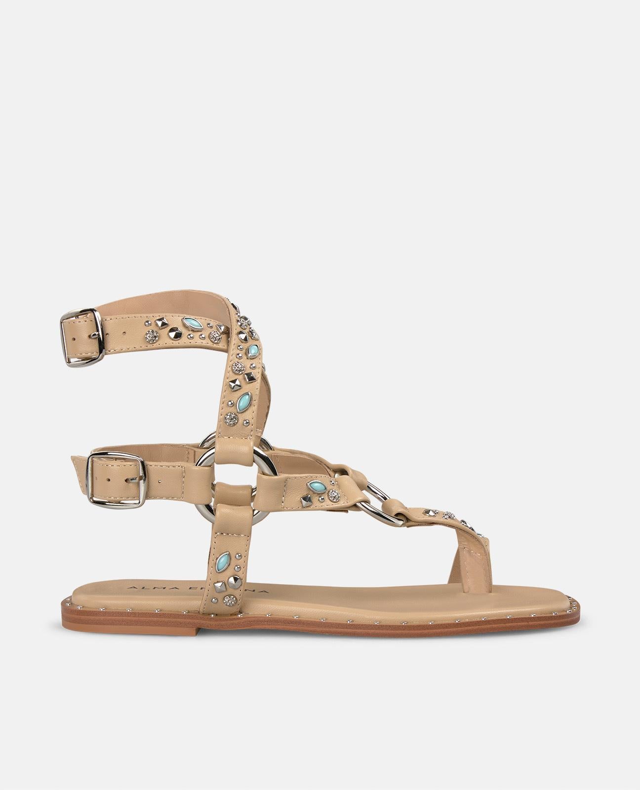 STUDDED TOE SANDAL