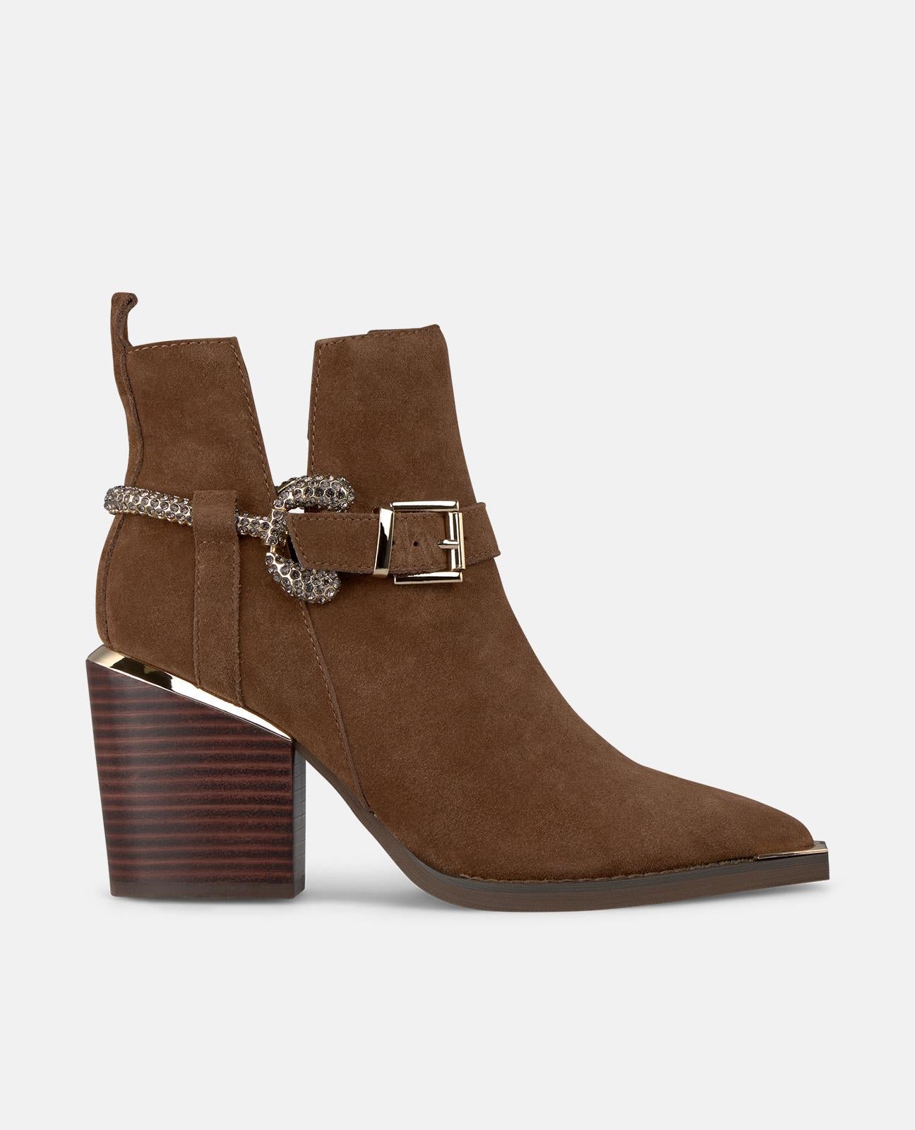 BOTTE DE CHEVILLE AVEC ÉTRIER EN STRASS