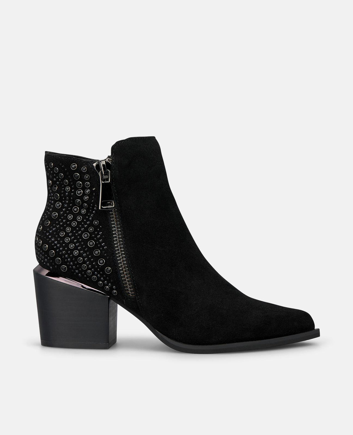 STIVALI IN PELLE SCAMOSCIATA CON STRASS