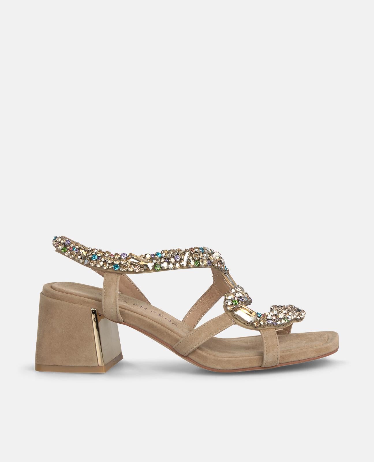 SANDÁLIA DE SALTO COM SERPENTE