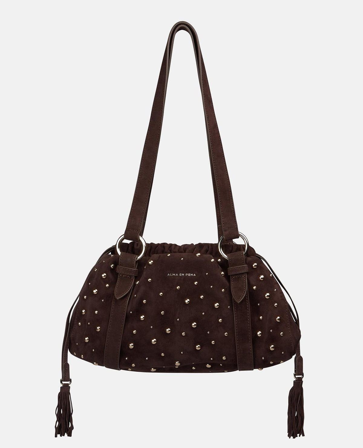 BORSA HOBO IN PELLE CON TACHI METALLICI