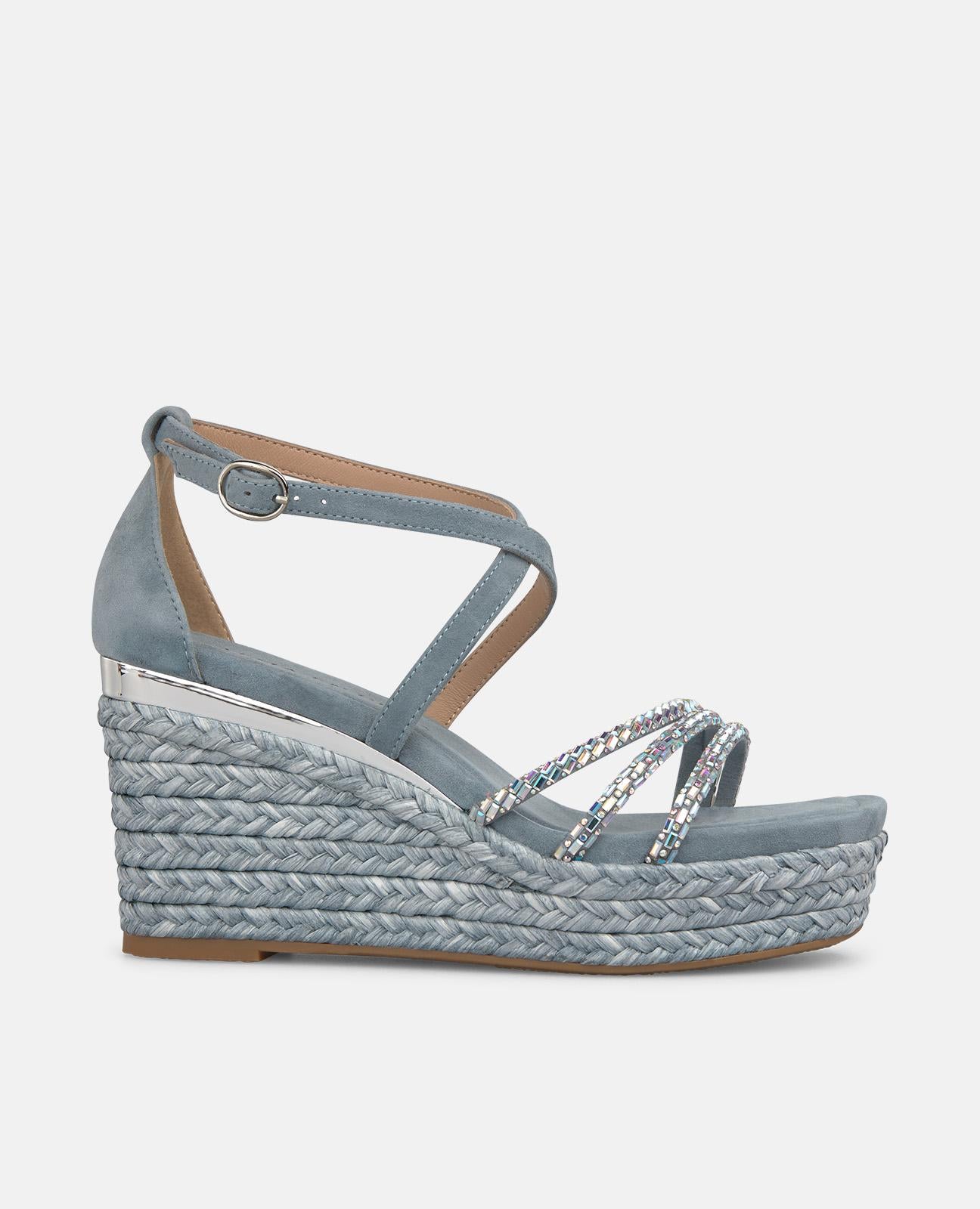 SANDALIA CUÑA ESPARTO TIRAS MULTIPOSICION