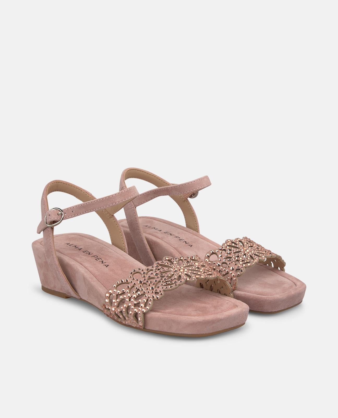 WEDGE SANDALS WITH FLORAL PRINT