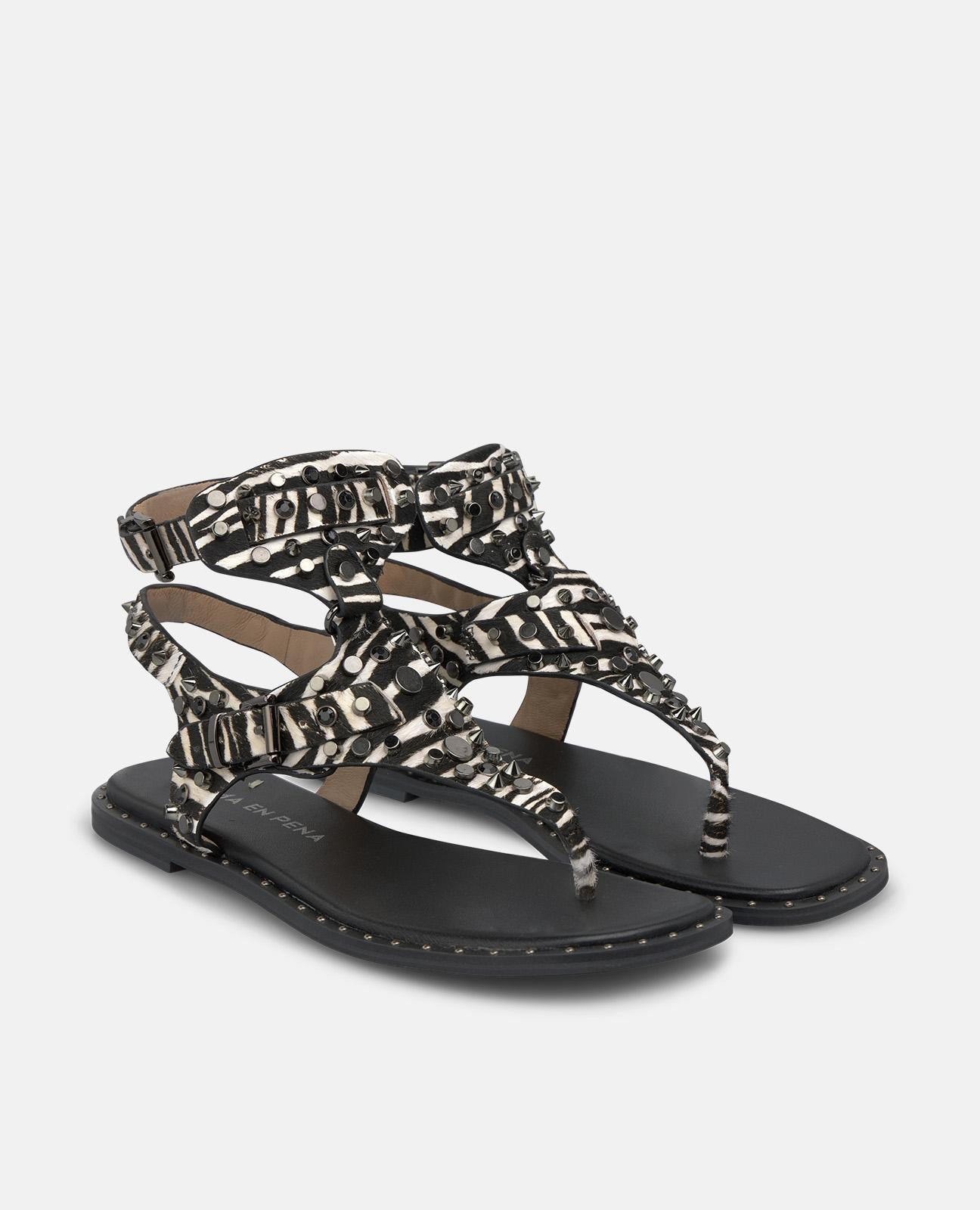 SANDALIA PLANA EFECTO PRINT