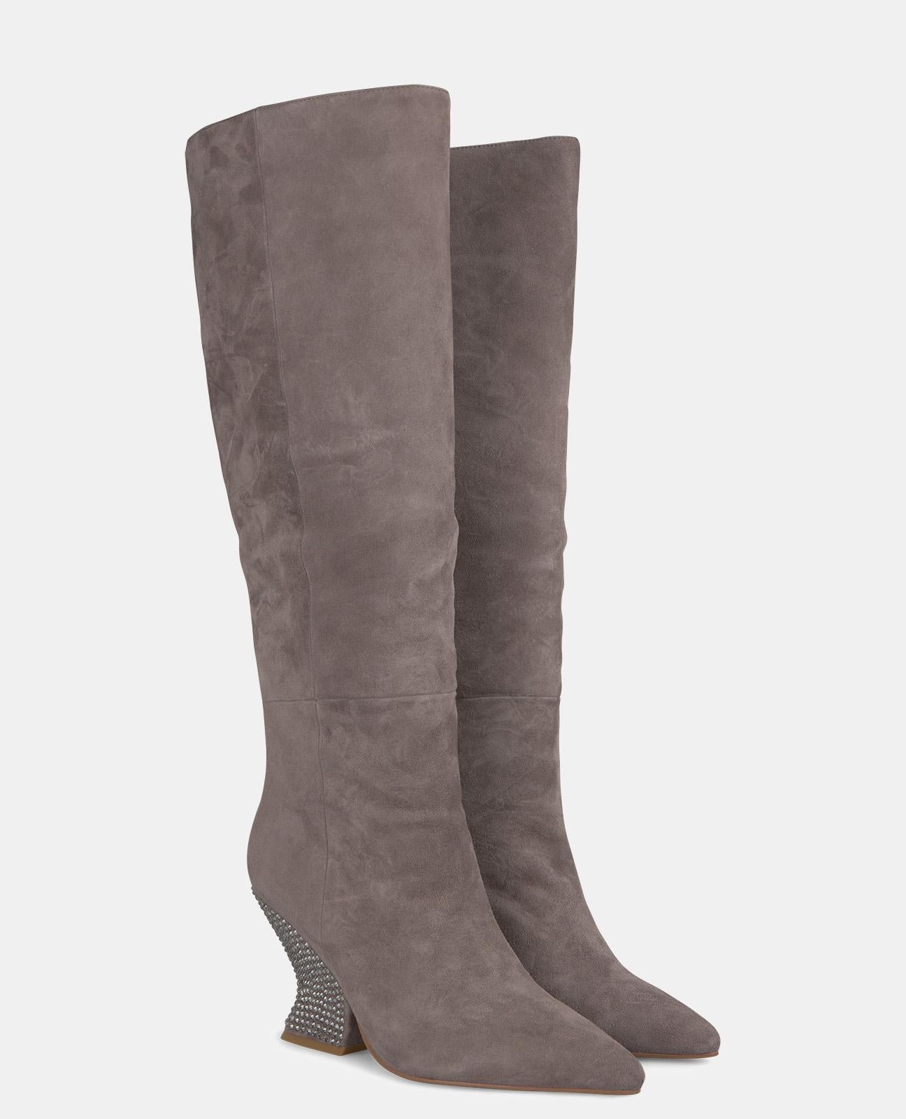 BOTTE À TALON AVEC STRASS