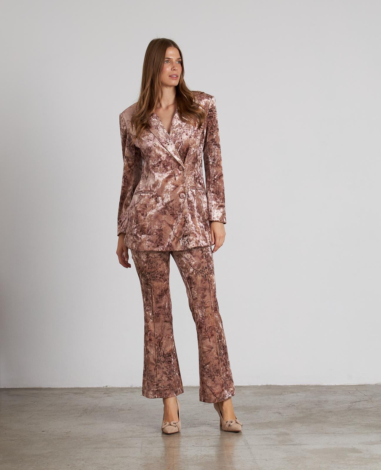 VELVET DOUBLE BREASTED BLAZER