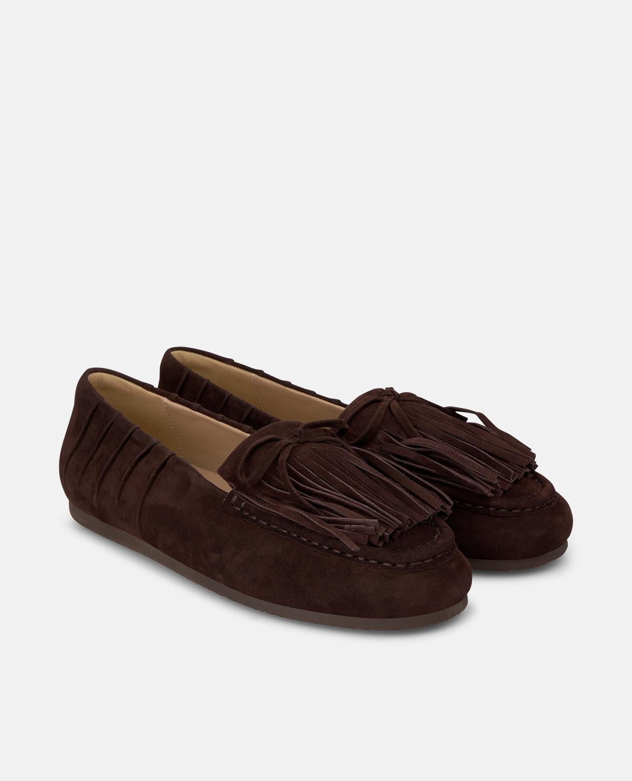 MOCASÍN DE ANTE CON FLECOS