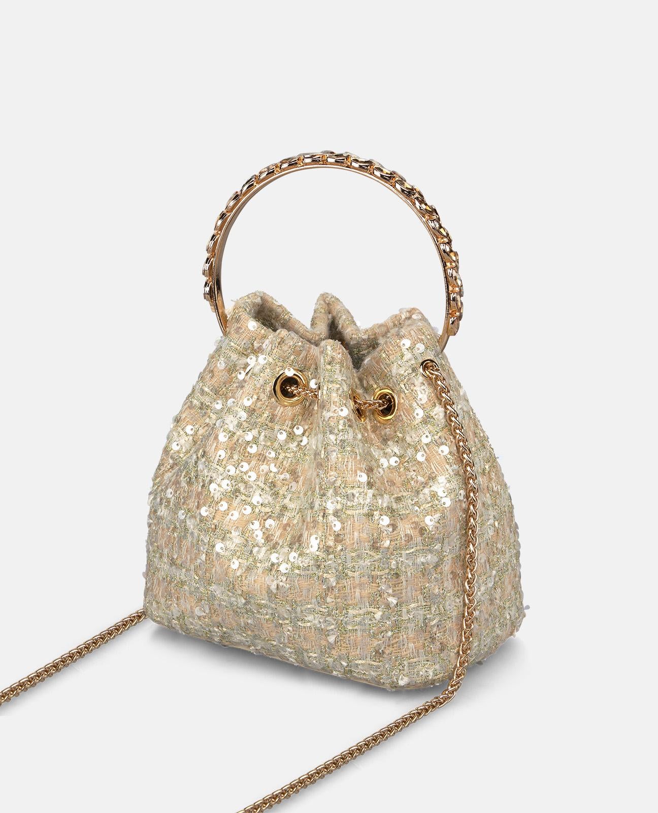 SAC À MAIN AVEC POIGNÉE EN STRASS