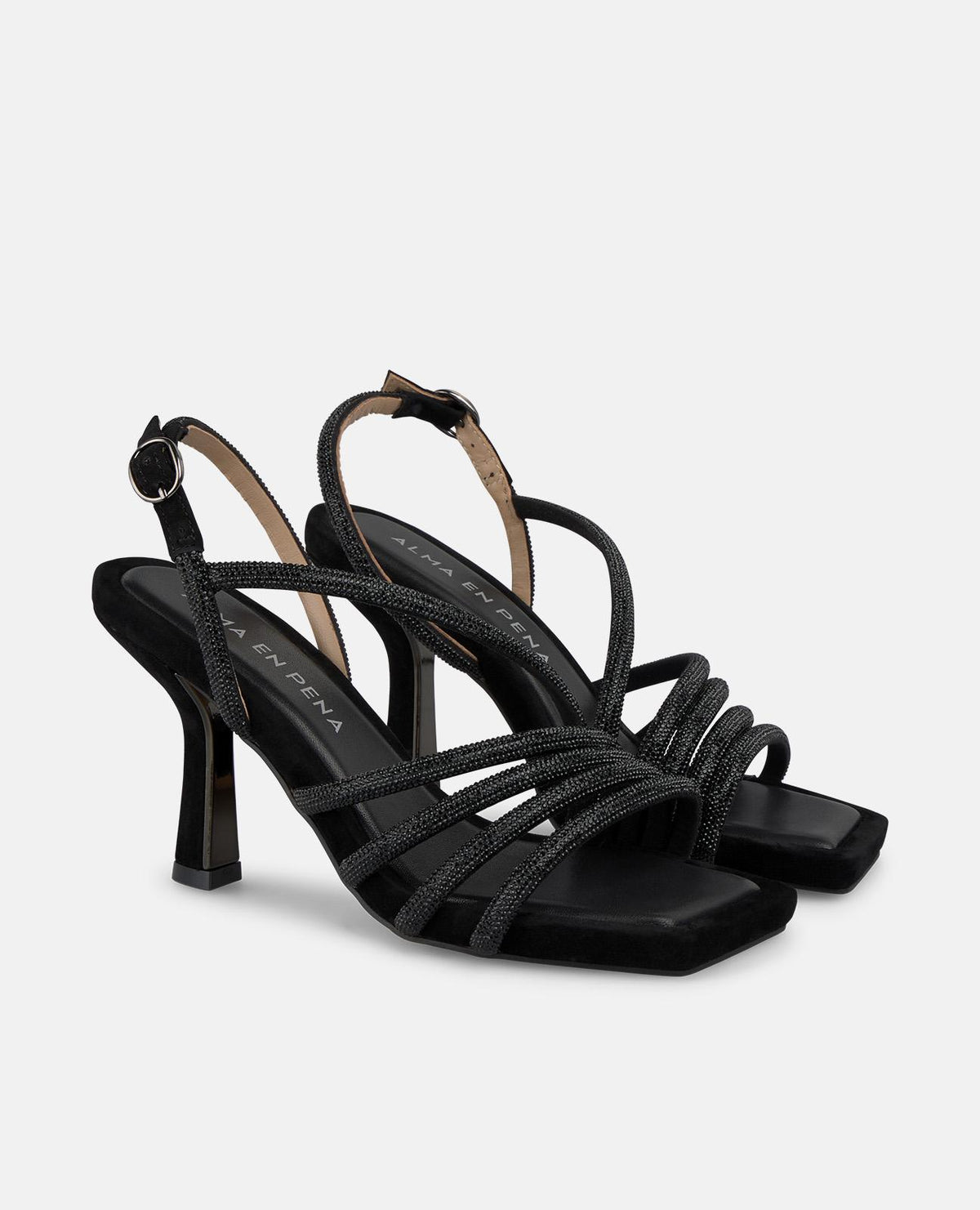 HEELED SANDAL WITH RHINESTONE DETAIL