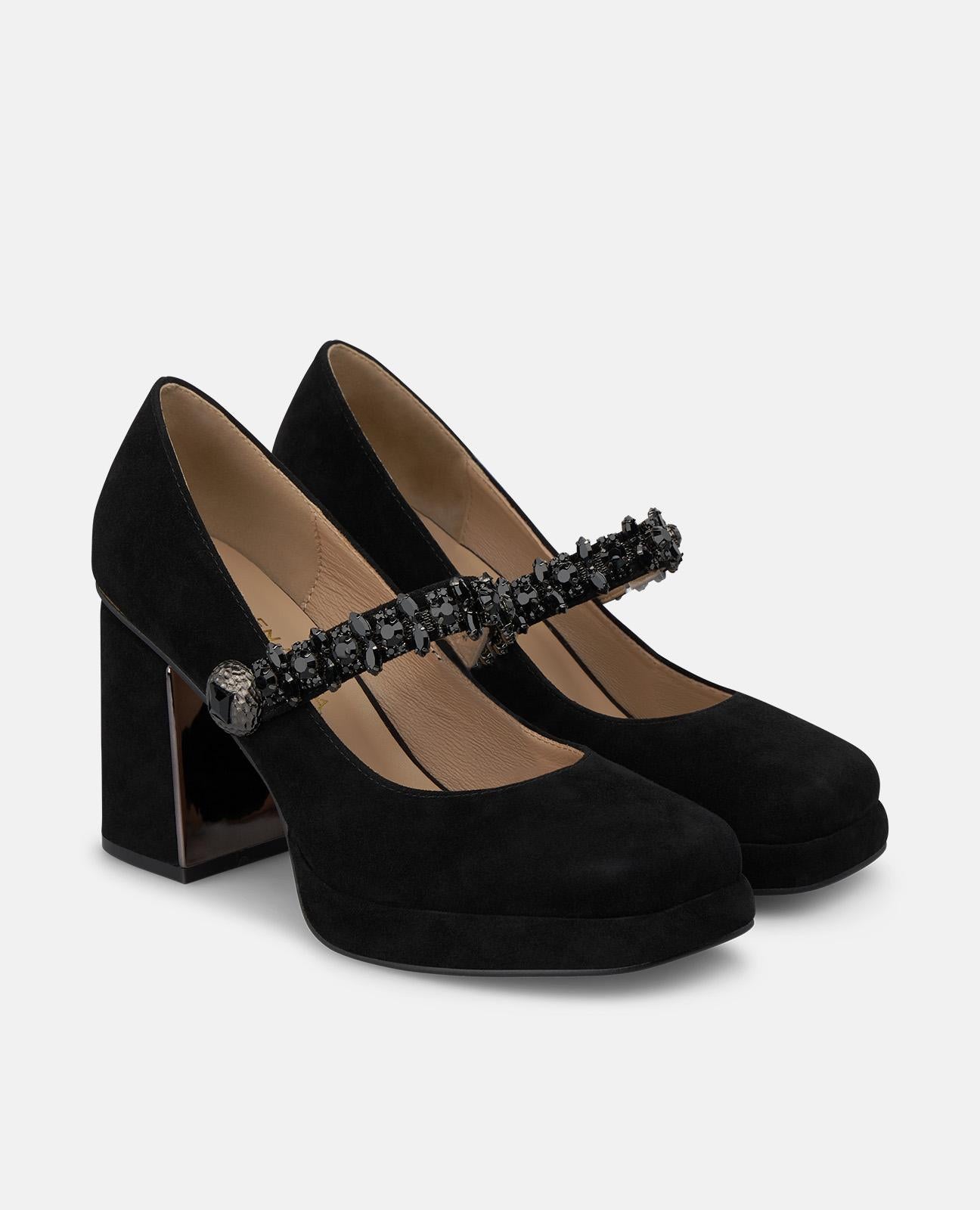 ZAPATO TACÓN ANCHO ANTE