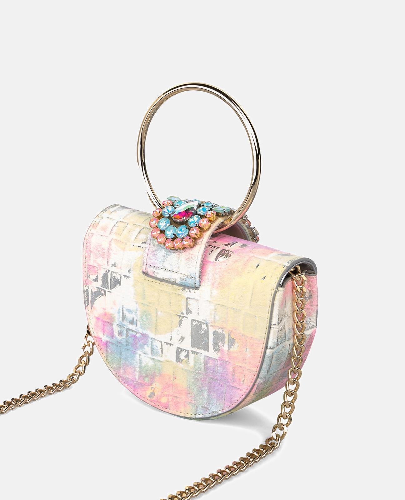 JEWELED HALF MOON BAG