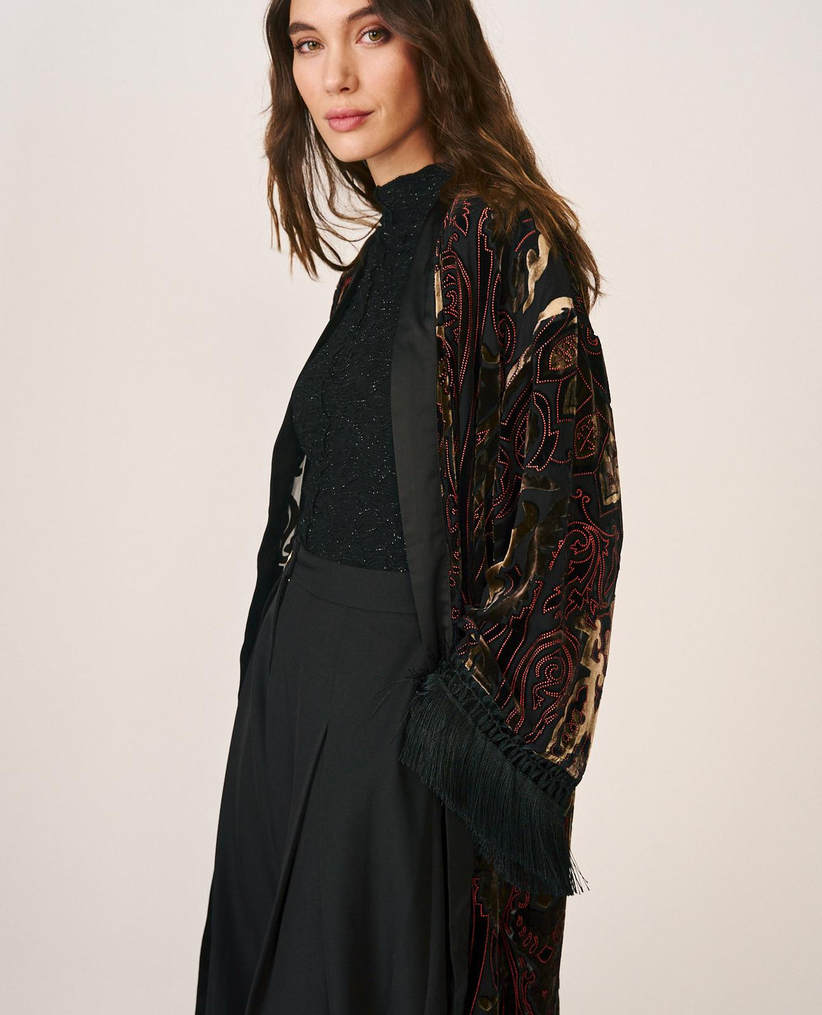PRINTED SILK CAFTAN