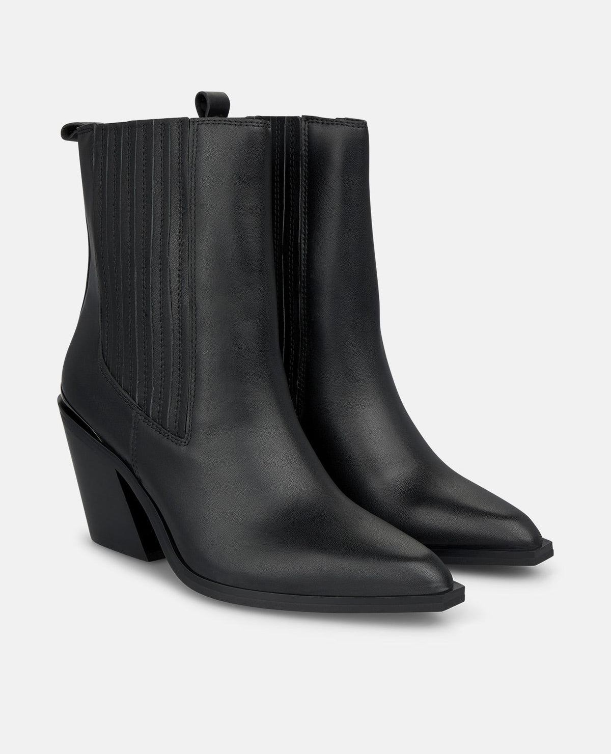LEATHER ANKLE BOOTS WITH SIDE STITCHING