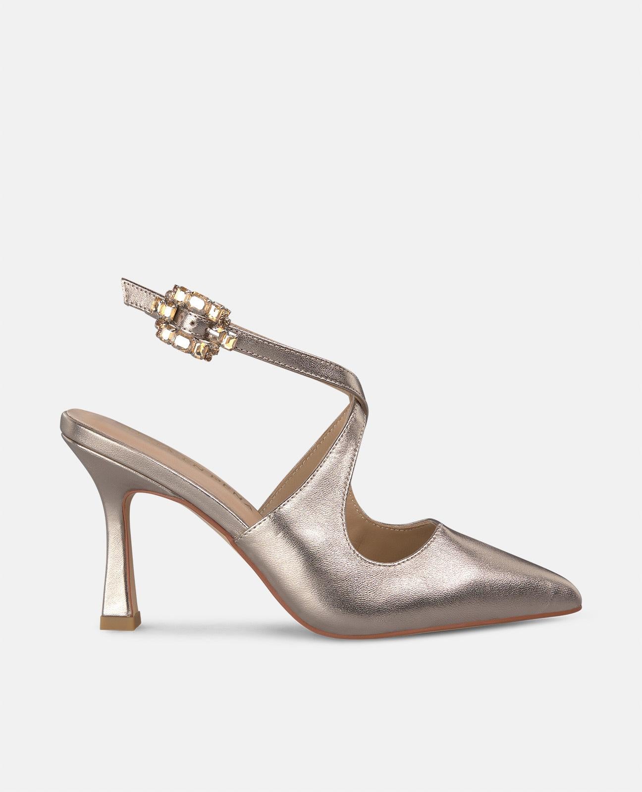 SAPATO DE SALTO ALTO COM TIRA ENTRELAÇADA