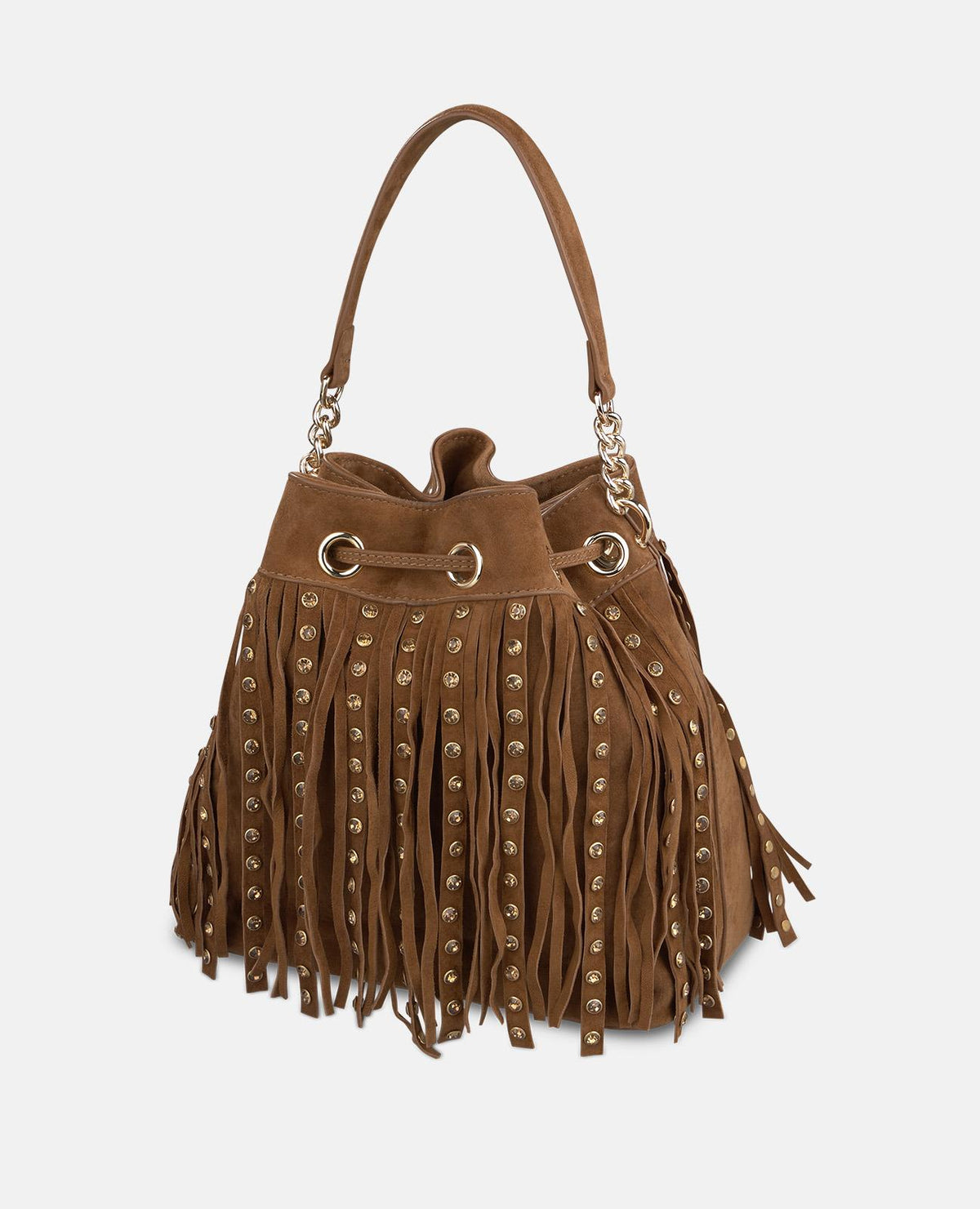 BOLSO BOMBONERA ANTE CON DETALLES METÁLICOS