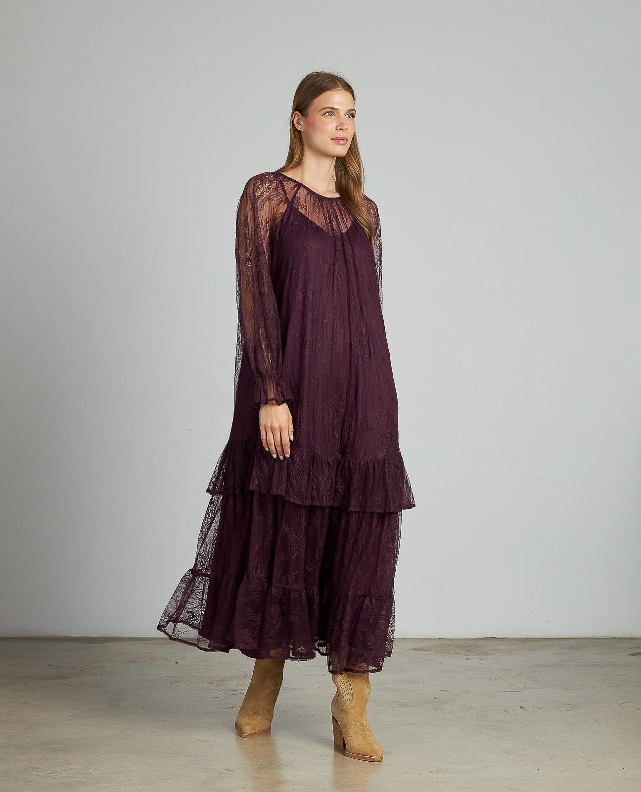 VESTIDO ENCAJE LARGO