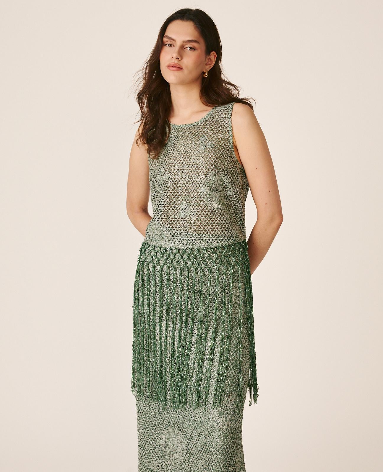 SEQUINED MIDI SKIRT