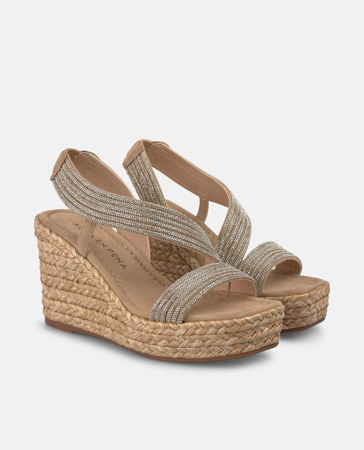 DOUBLE-STRAP ESPARTO WEDGE SANDAL