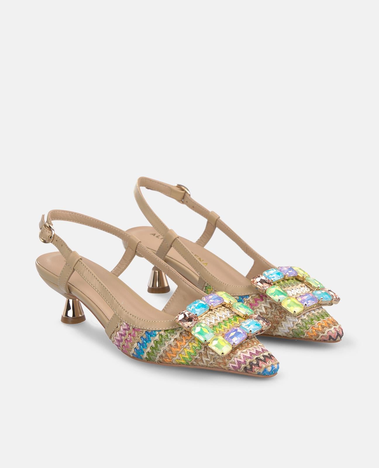 ZAPATO DESTALONADO EN RAFIA