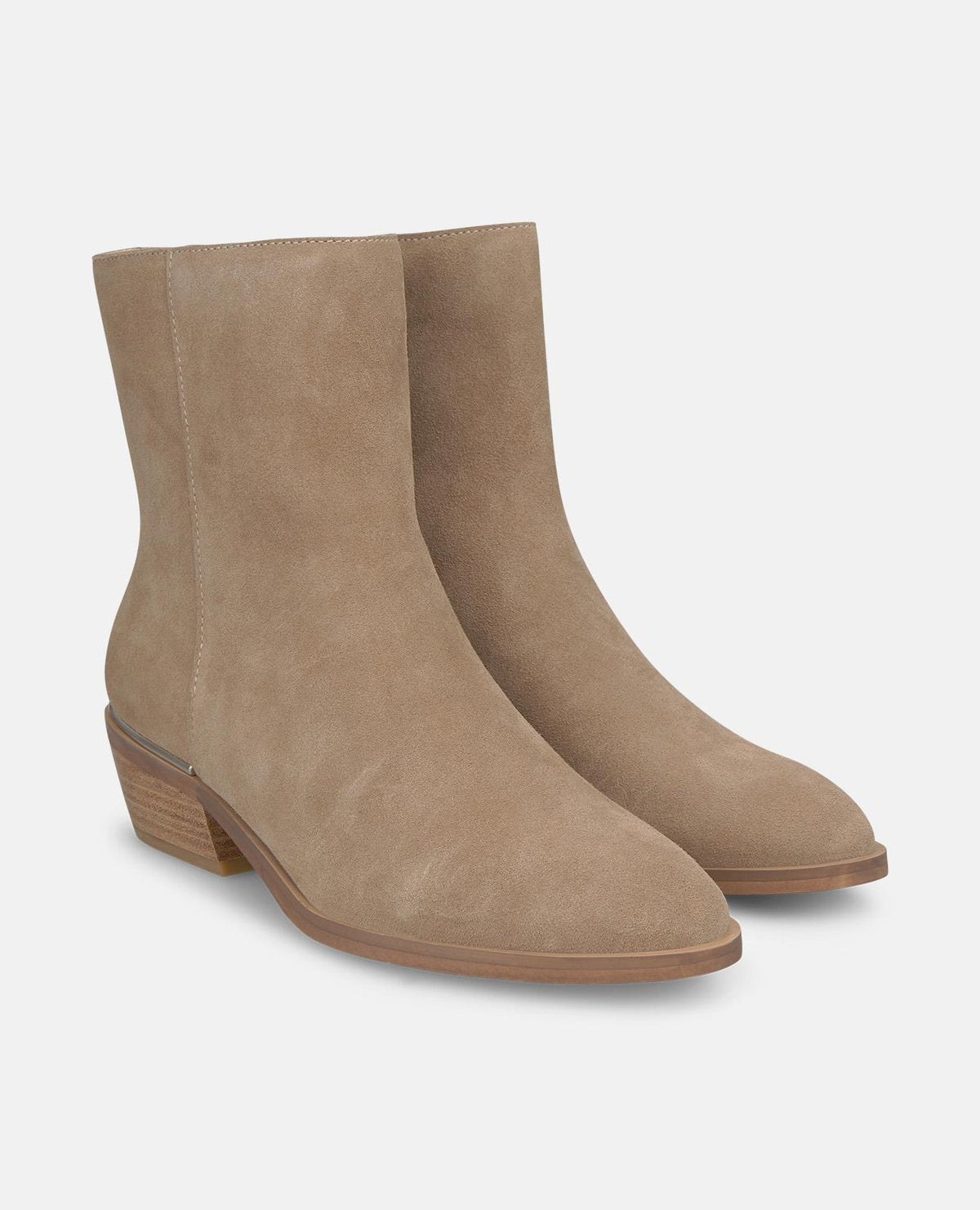 SUEDE ANKLE BOOTS WITH A ZIPPER CLOSURE