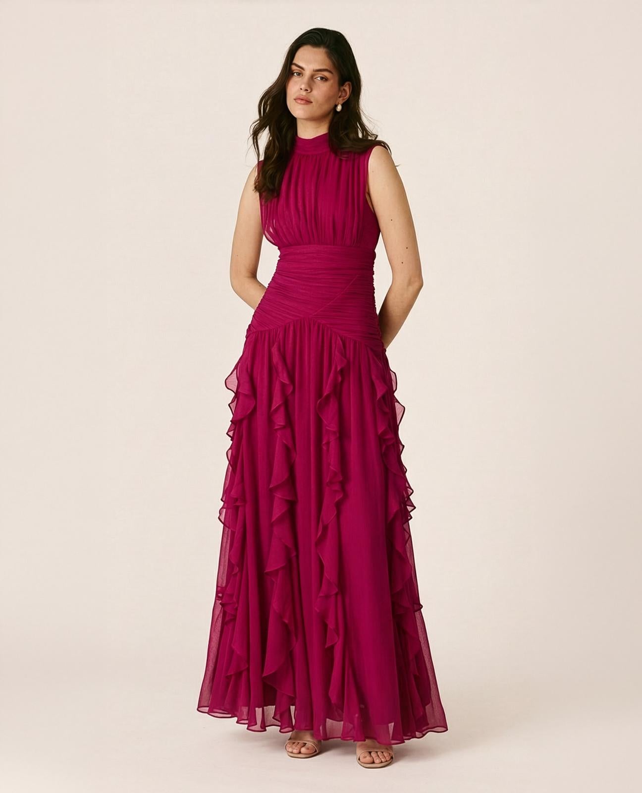 VESTIDO LARGO VOLANTES