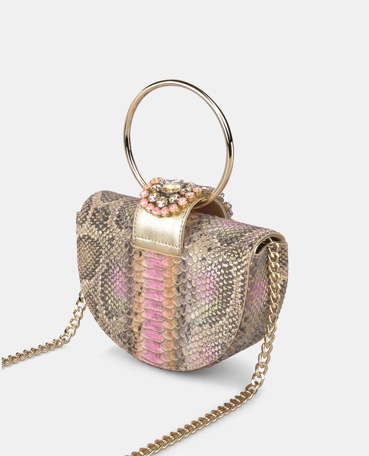 JEWELED HALF MOON BAG