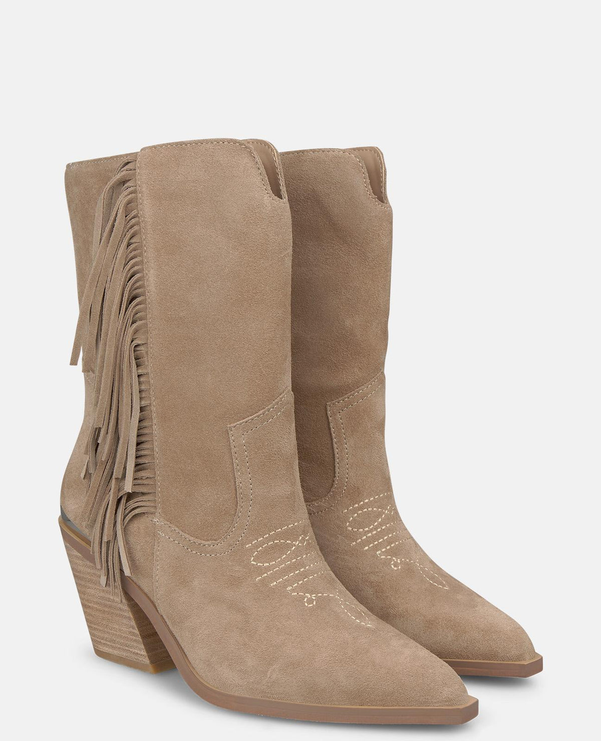 LEATHER COWBOY BOOTS WITH FRINGE