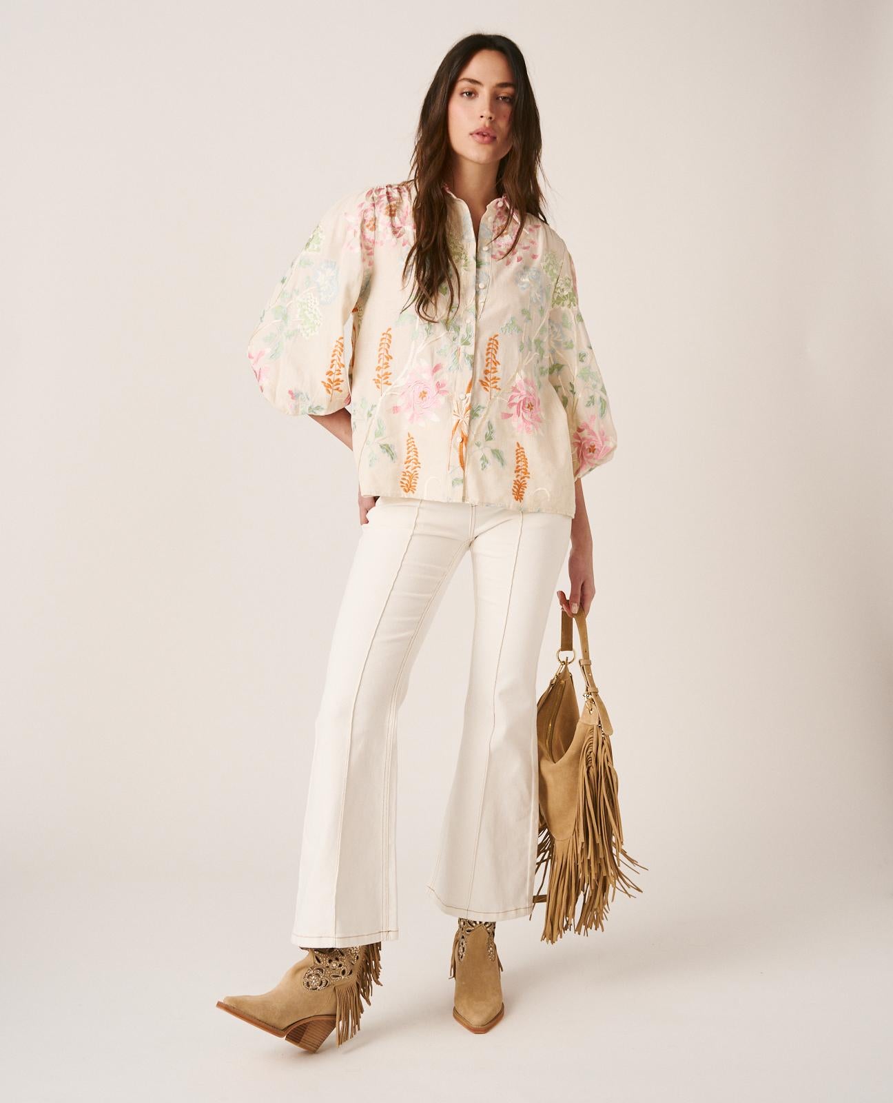 SHIRT EMBROIDERED FLOWERS