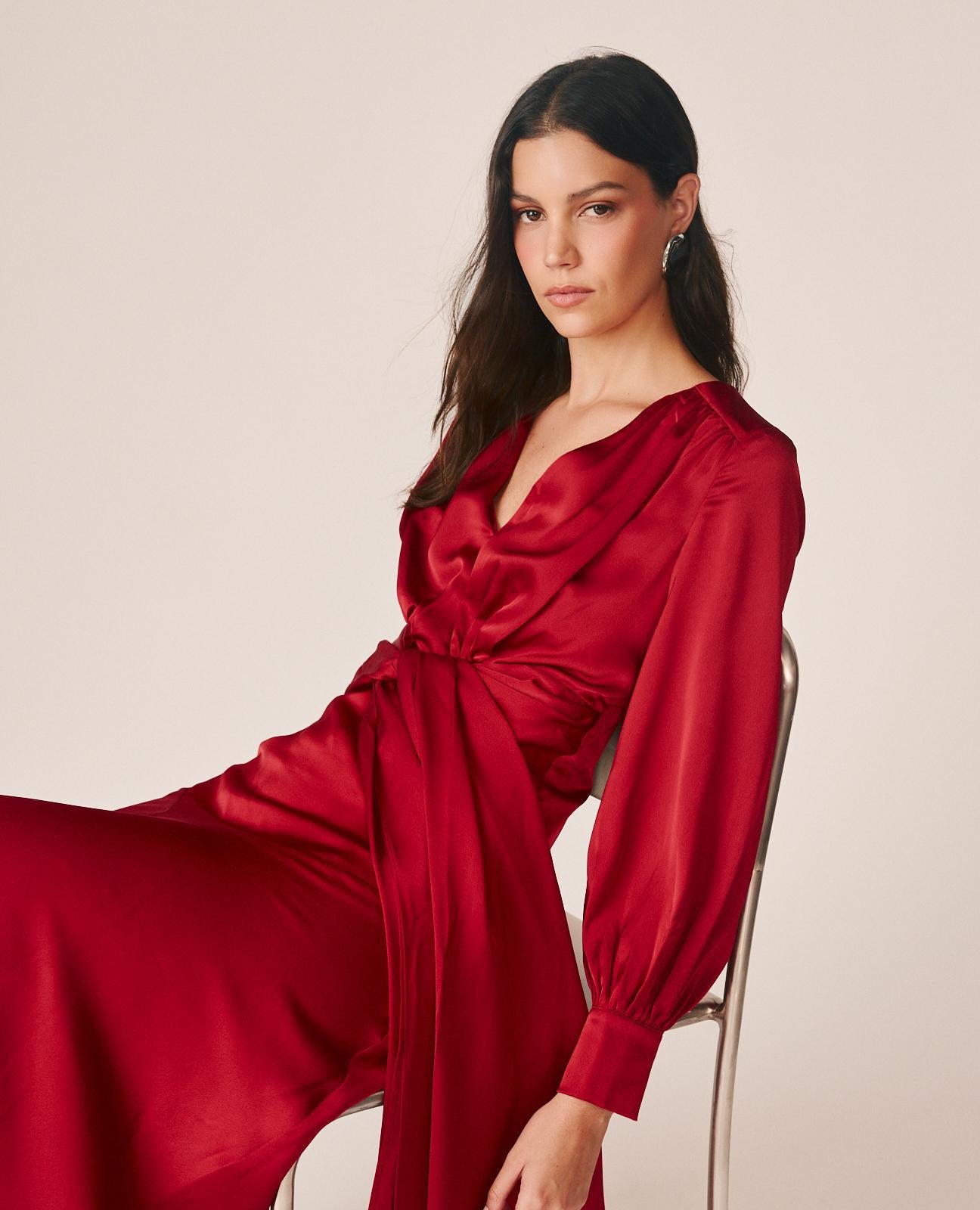 VESTIDO LARGO SATÉN