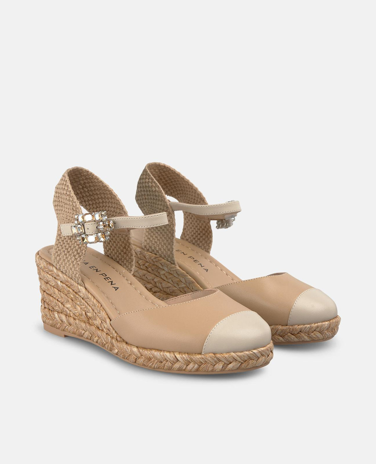 ZAPATO DE CUÑA CON ESPARTO COMBI