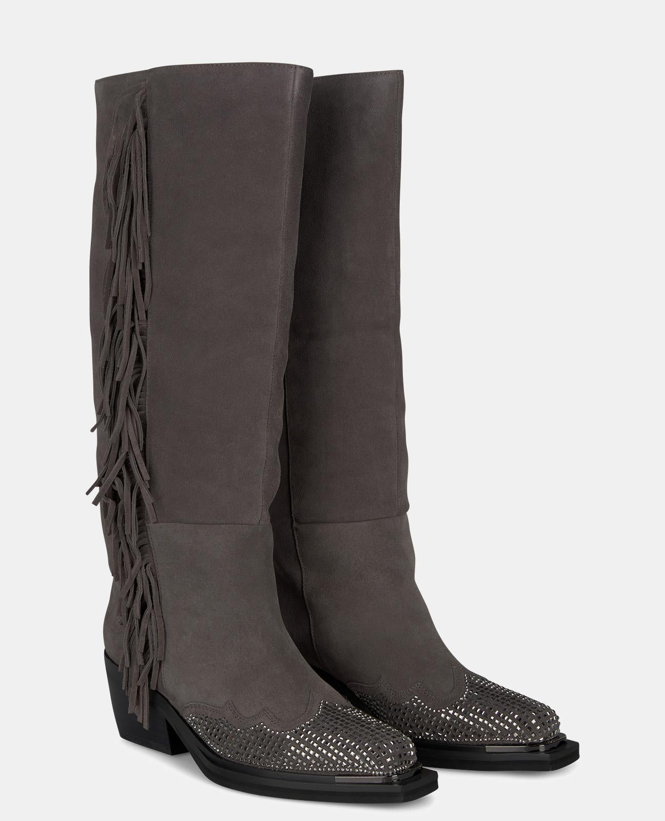 BOTTE PLATE À FRANGES