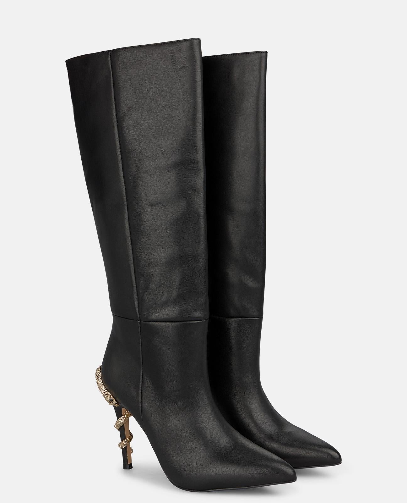 BOTA DE NAPA TACÓN CON SERPIENTE