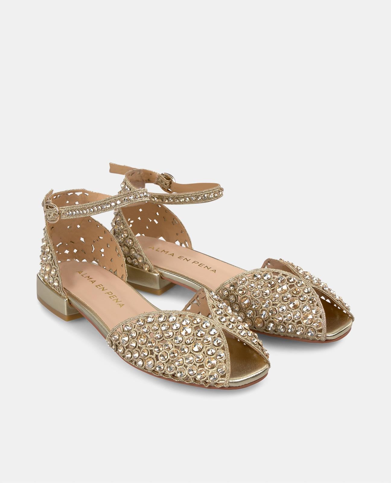 ARMBAND SANDALE MIT STRASSSTEINEN