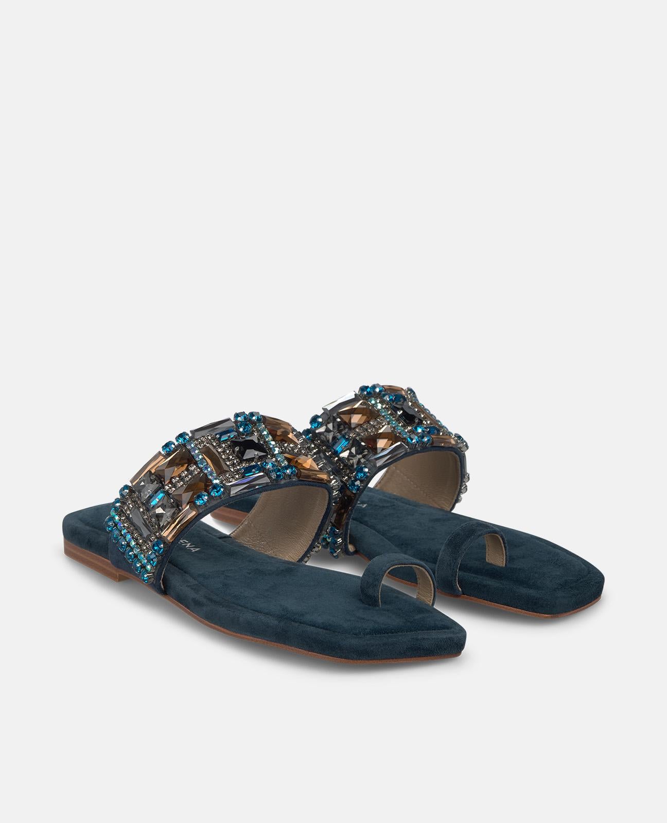 SANDALIA TIRA PEDRERIA PLANA