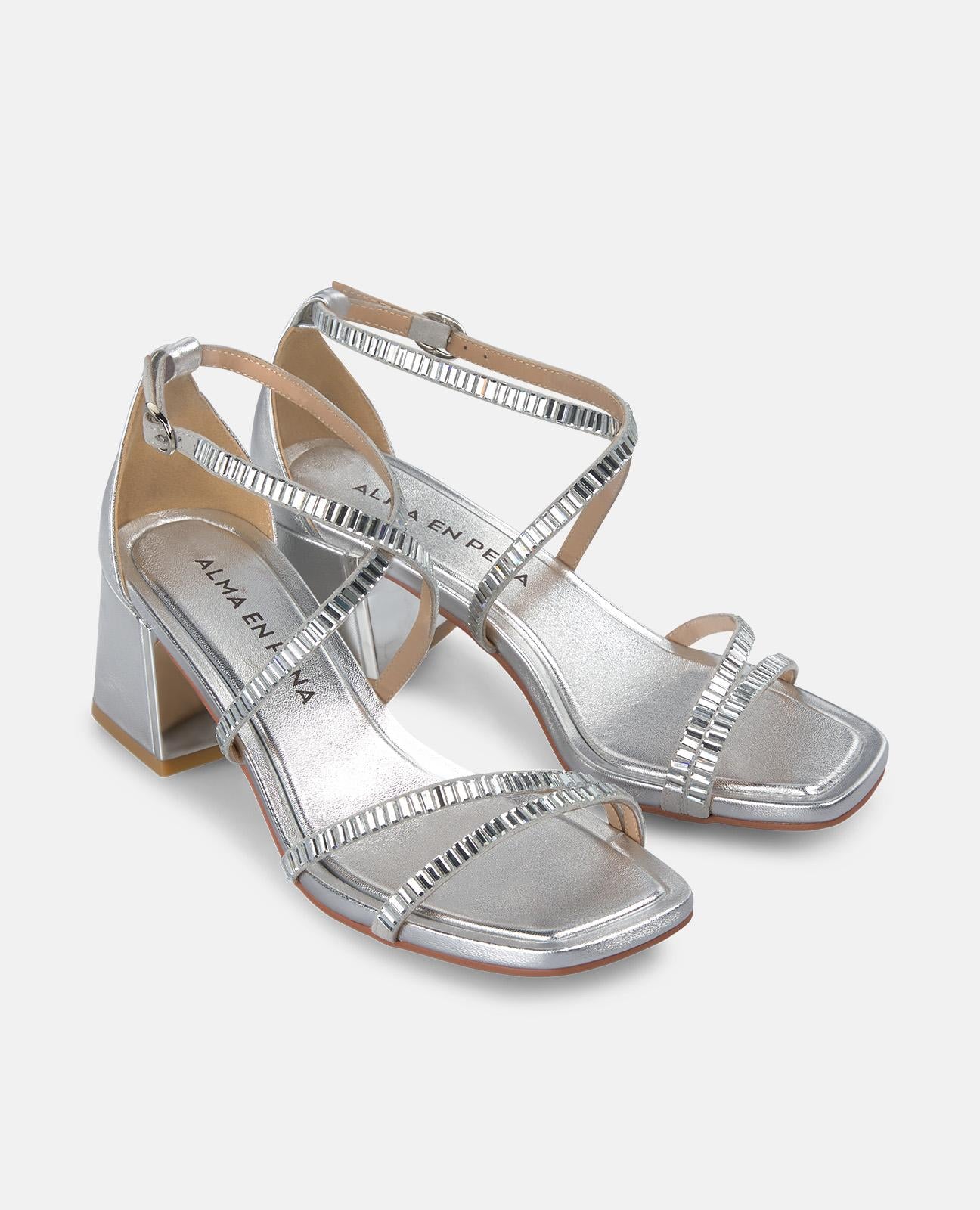 CRYSTAL STRAPS HEEL SANDAL
