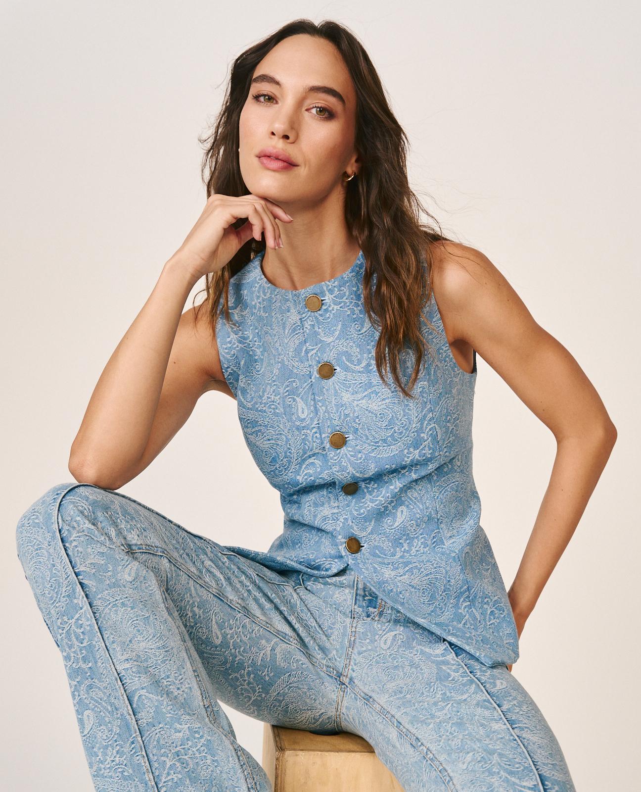 CHALECO DENIM PAISLEY