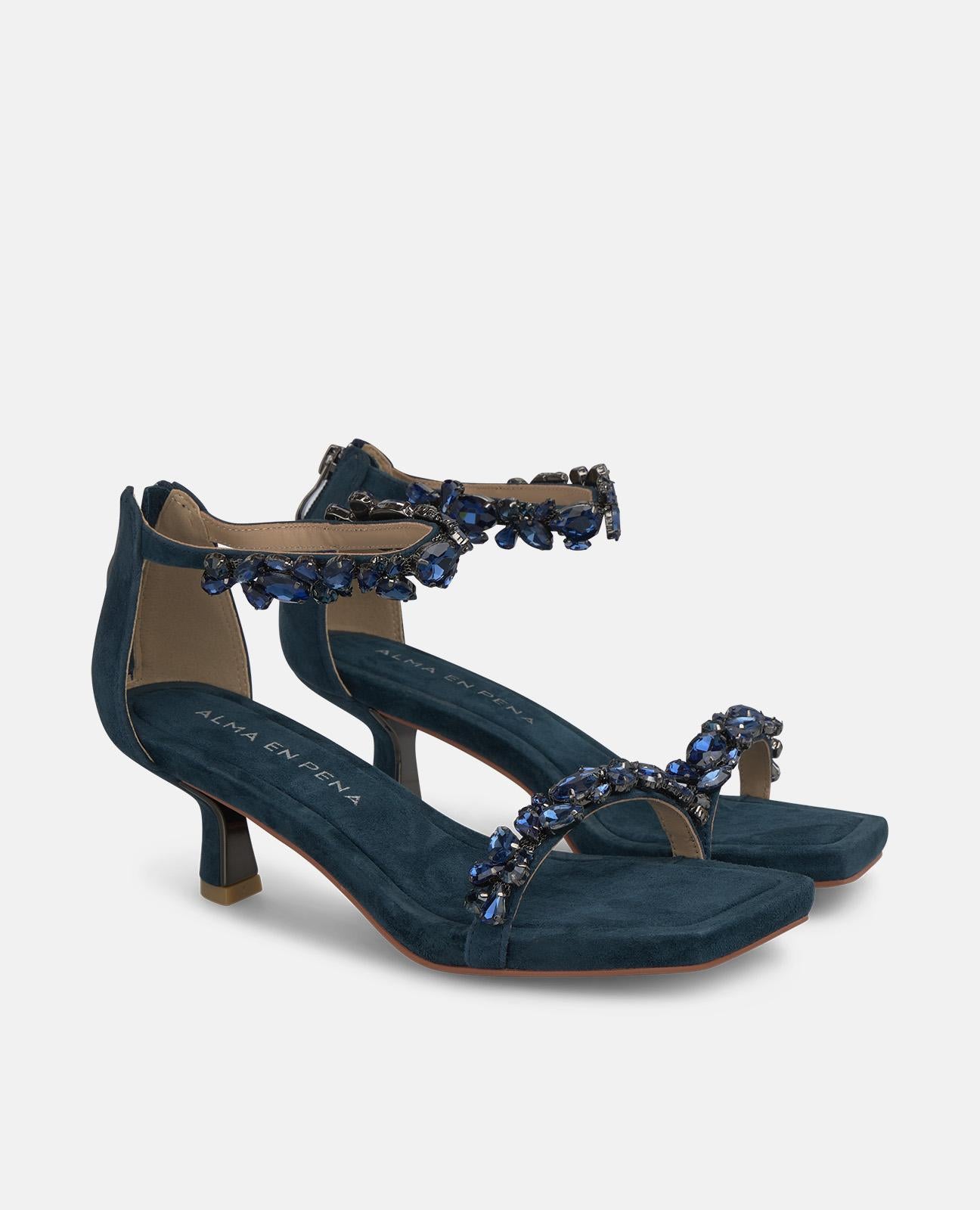 SANDALIA TACÓN CHUPETE PEDRERÍA