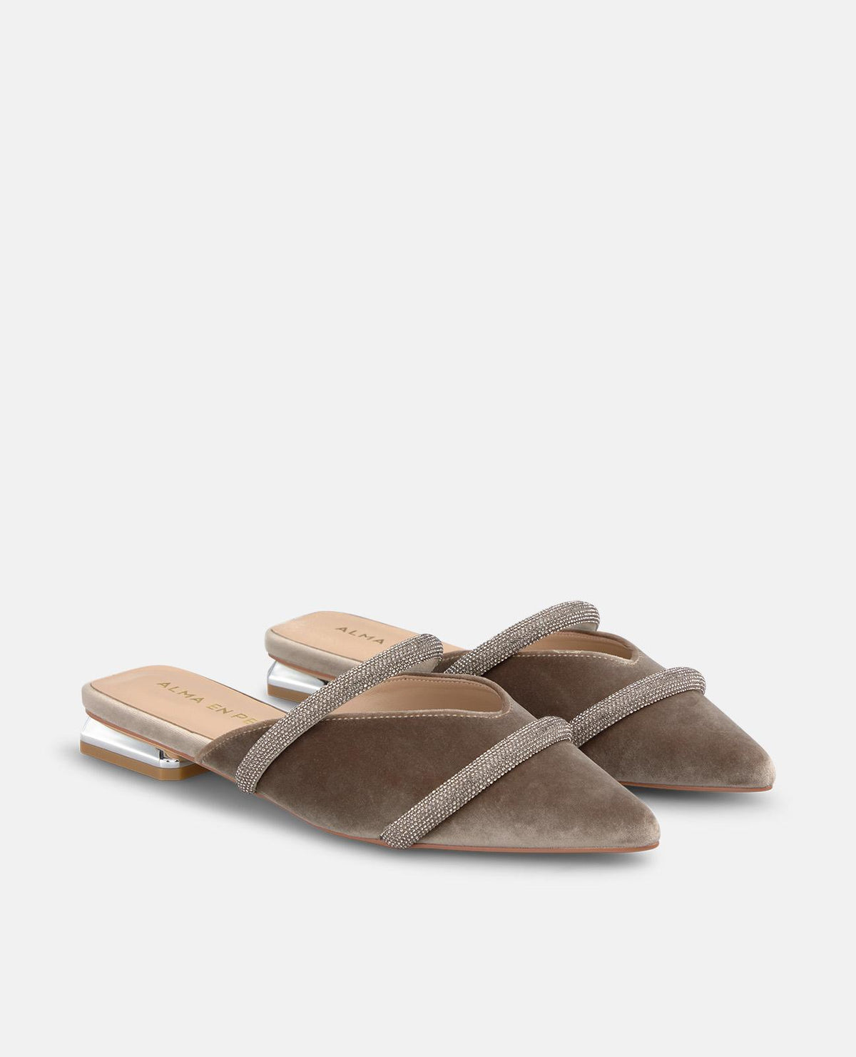 OPEN-HEEL VELVET MULE