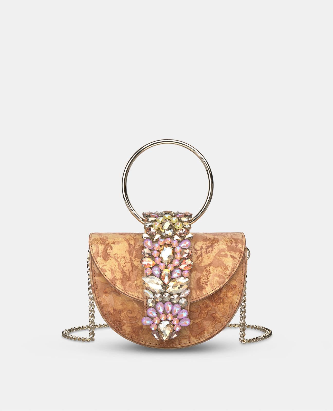 JEWELED HALF MOON BAG