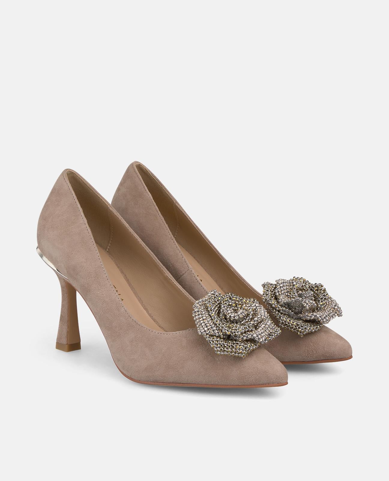 CHAUSSURE À TALON FLEURI