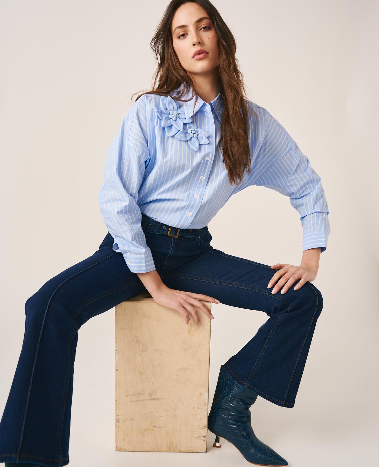 CAMISA RAYADA FLORES