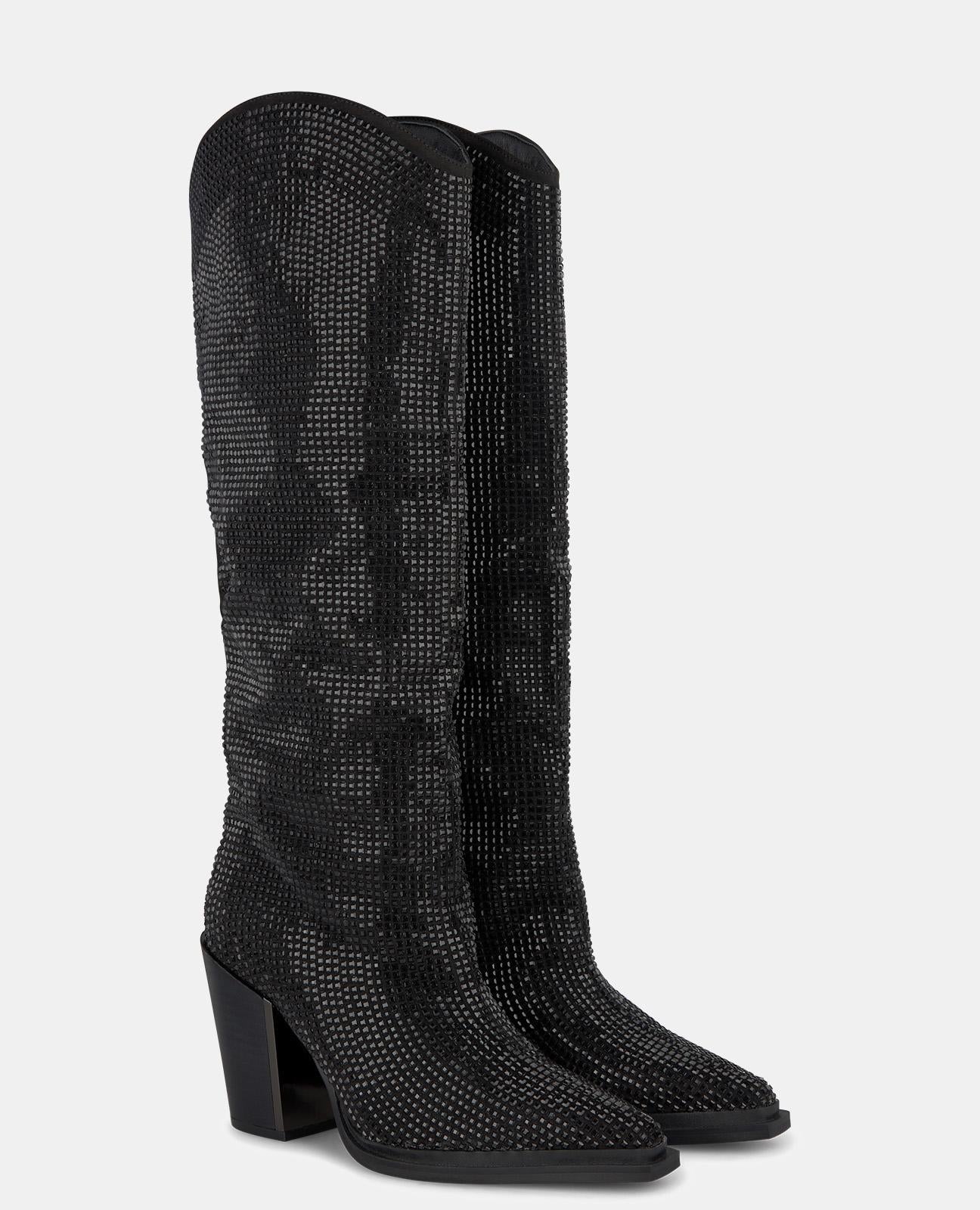 STIVALE A GAMBA LARGA CON STRASS