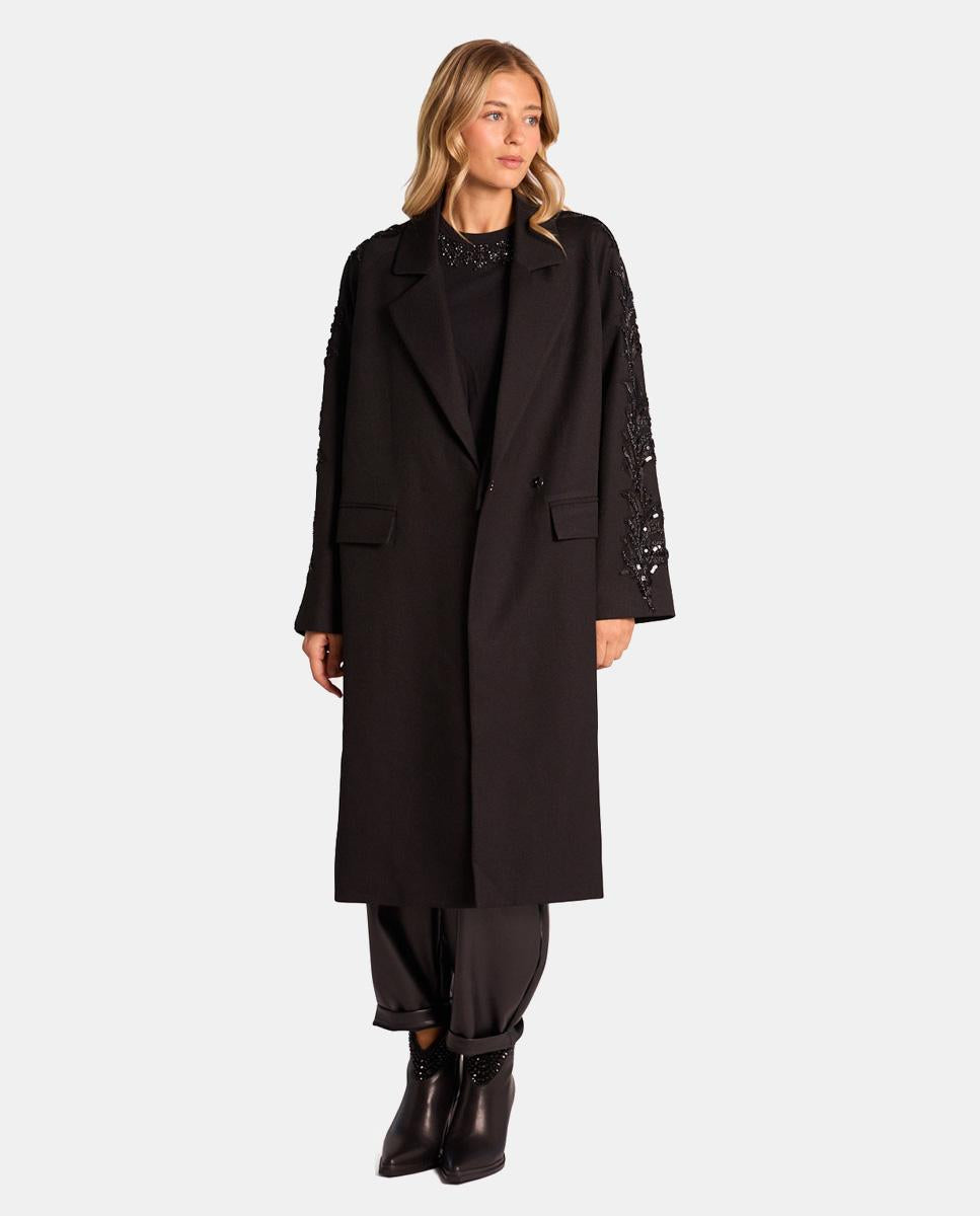 LONG COAT WITH RHINESTONES