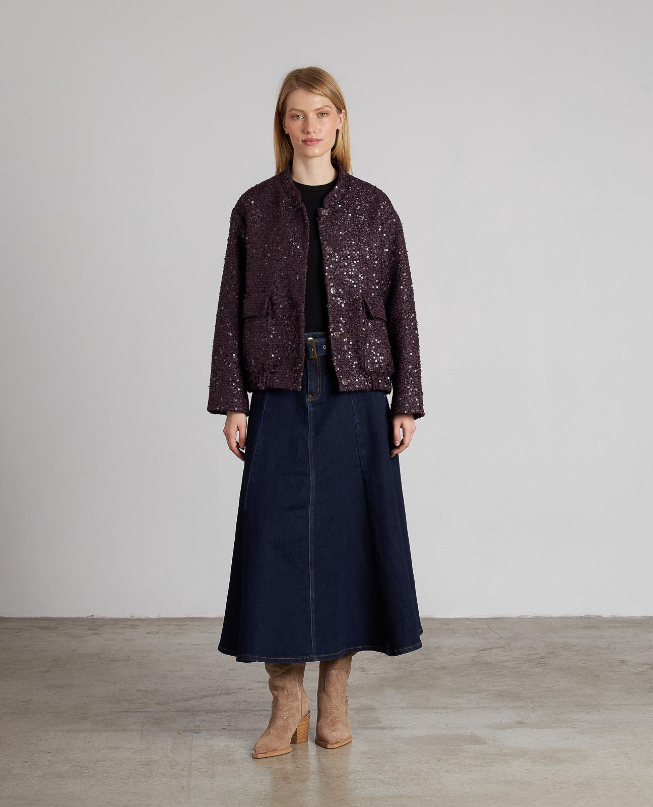 SEQUINED BOMBER JACKET