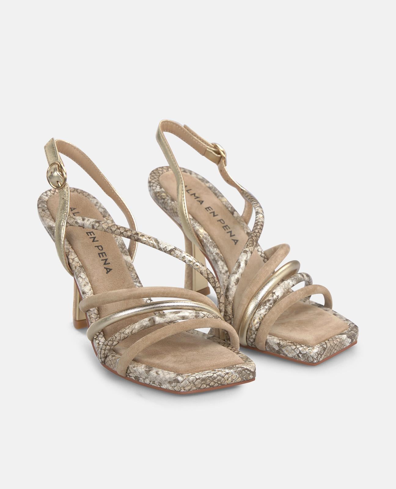 SANDALIA TACON COMBI TIRAS