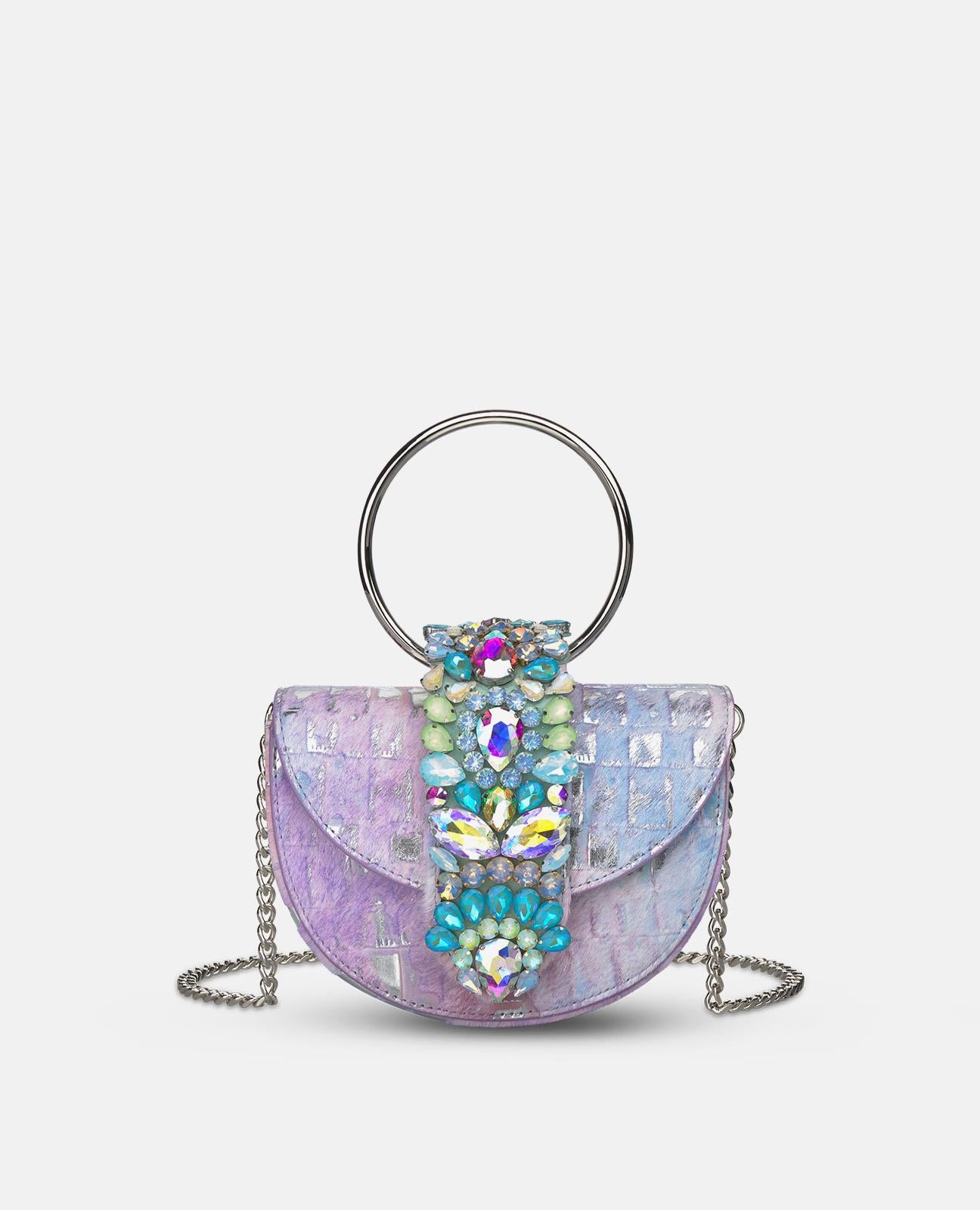 JEWELED HALF MOON BAG