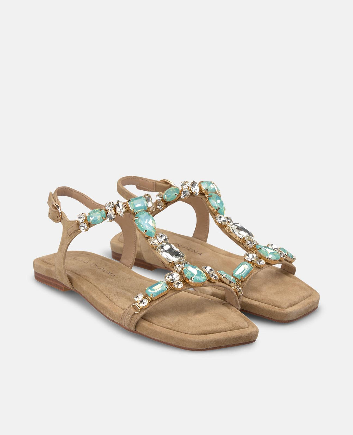 FLAT SANDALS WITH Rhinestone Accents