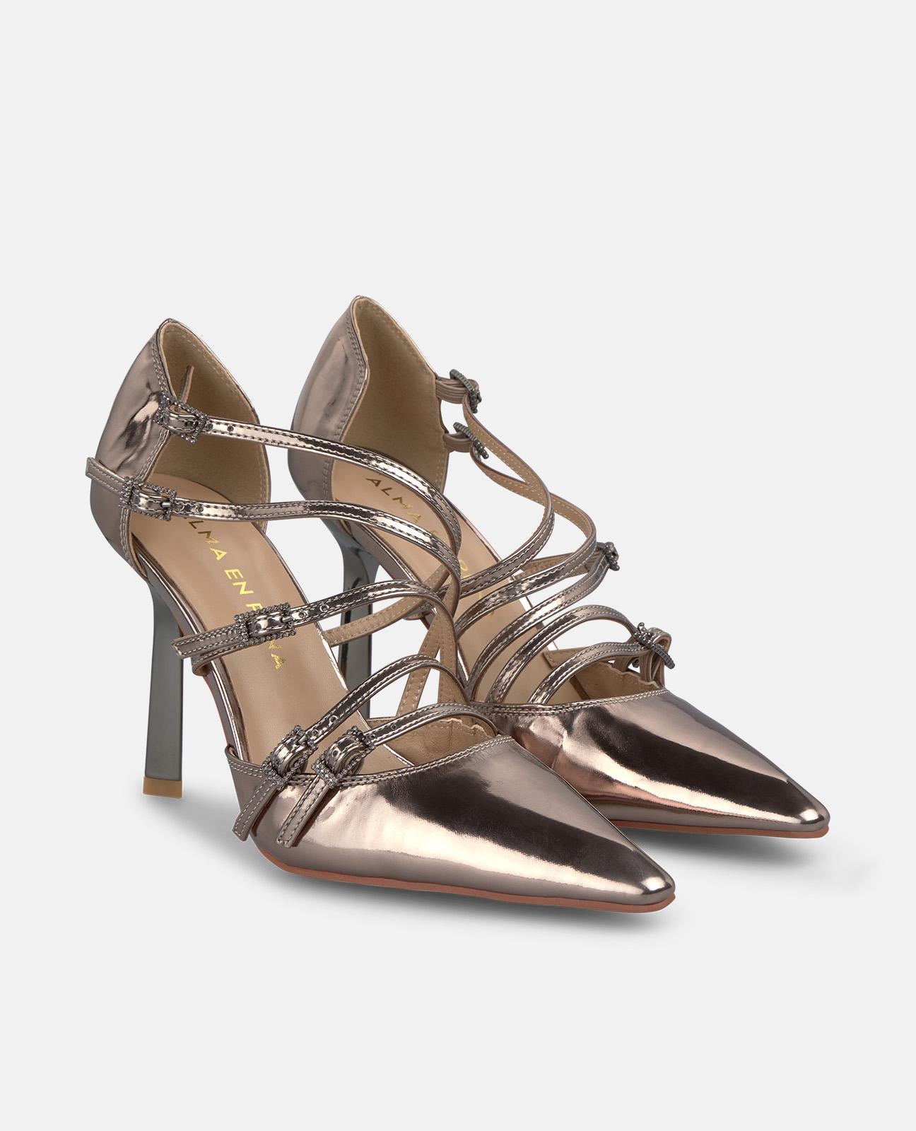 SAPATO DE SALTO ALTO COM FIVELA