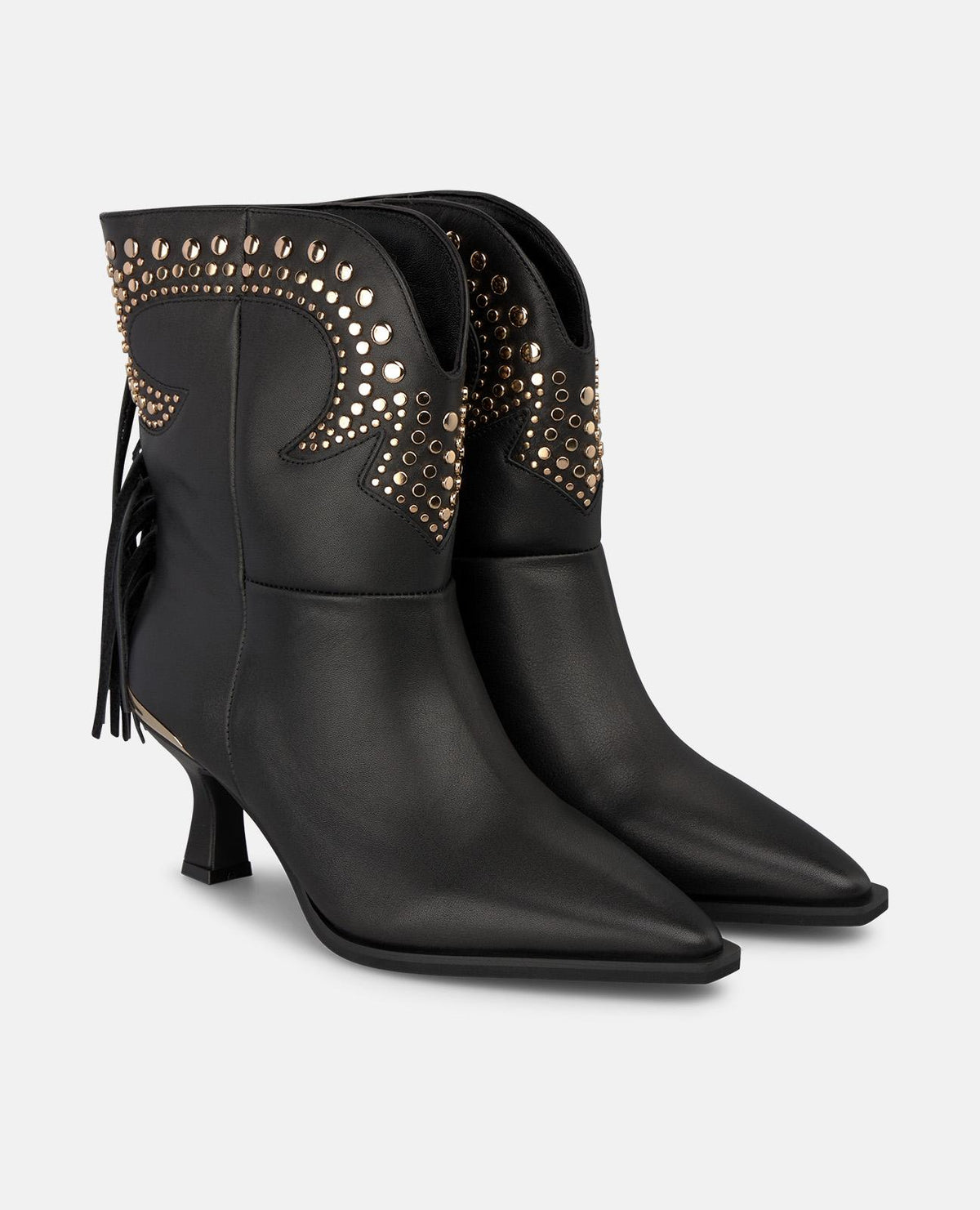 STIVALI DA COWBOY IN PELLE CON FRANGE